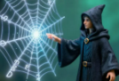 a wizard casting web