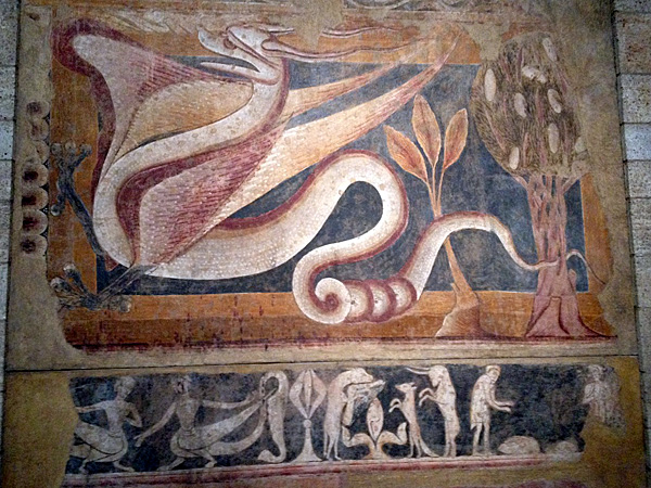 medieval dragon fresco
